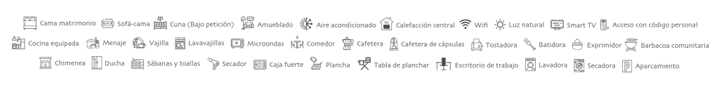 Listado de servicios en Apartamento Xabrega Cañón del Sil: jardín, chimenea, planta baja, lavavajillas y parking gratis.