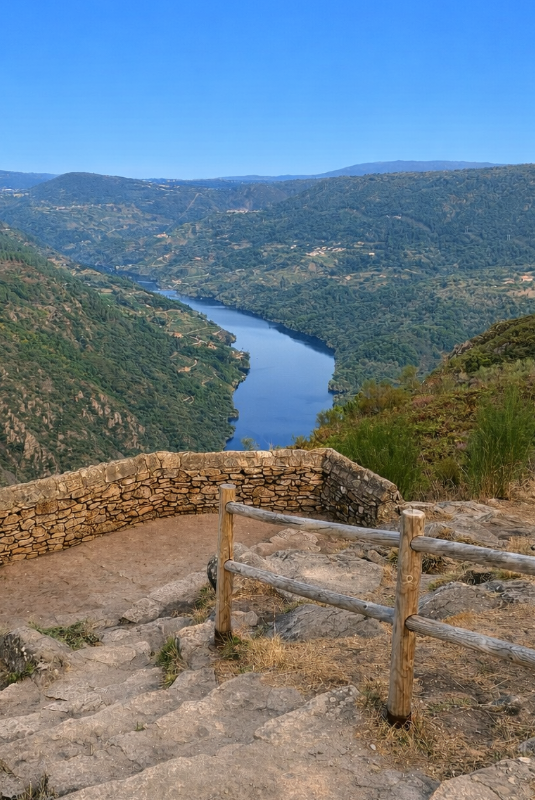 Balcón de piedra del Mirador Balcones de Madrid.