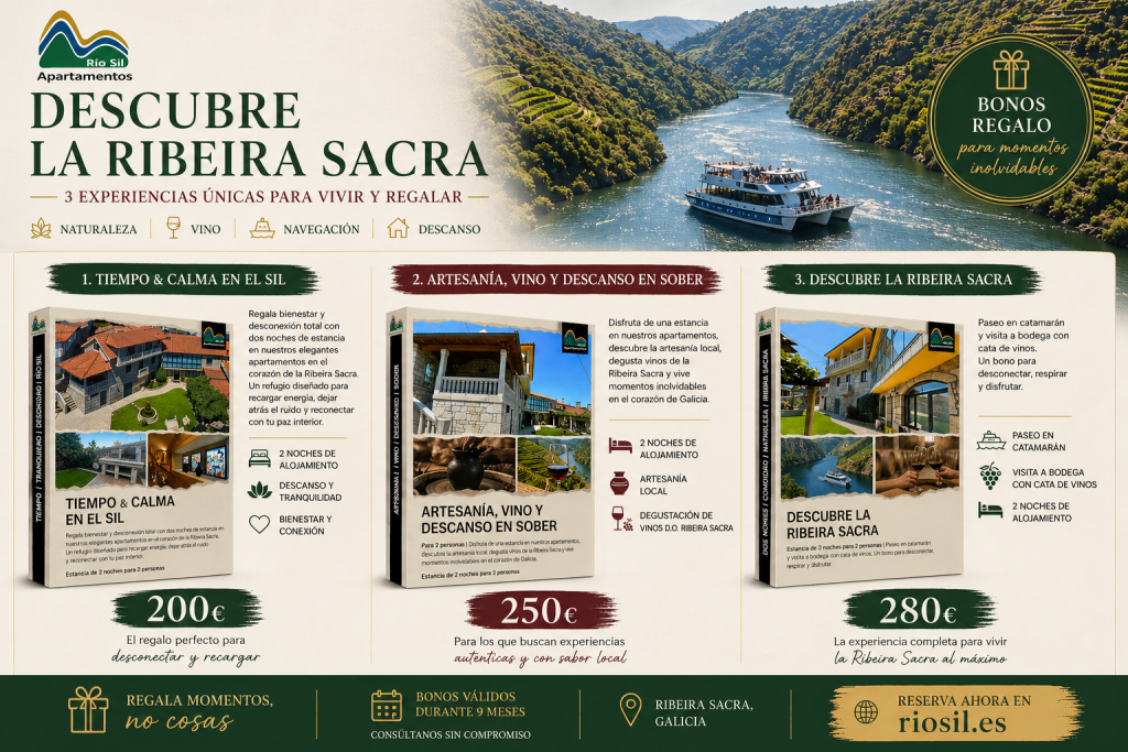 Flyer bonos experiencias en la Ribeira Sacra.