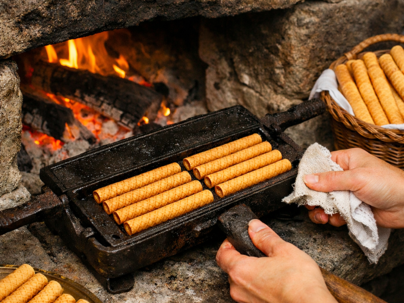 Dulces barquillos tradicionales de Parada de Sil.