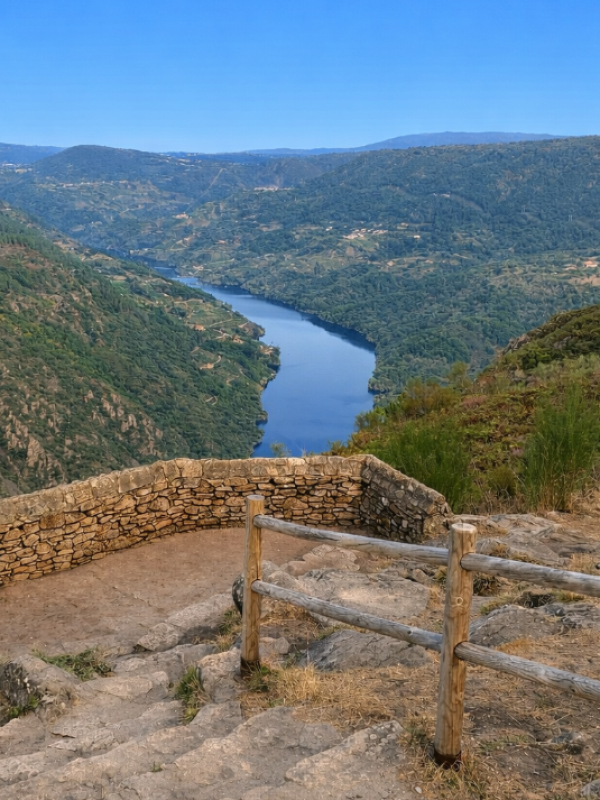Balcón de piedra del Mirador Balcones de Madrid.