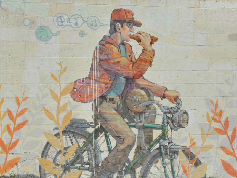 Mural dedicado a los afiladores en Nogueira de Ramuín.